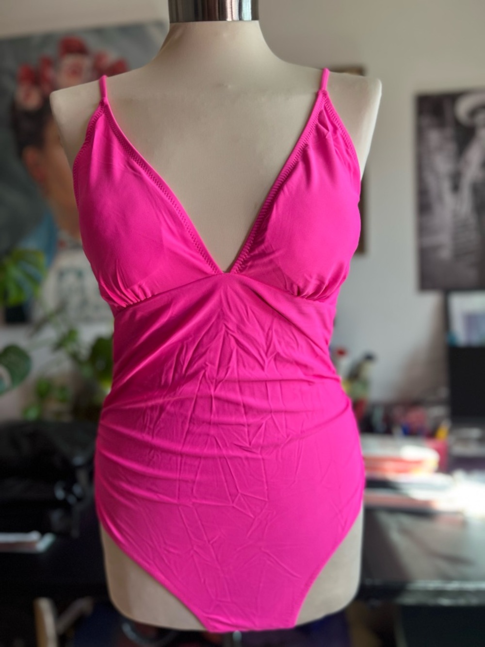 Barbie Pink  one piece swimsuit size L
